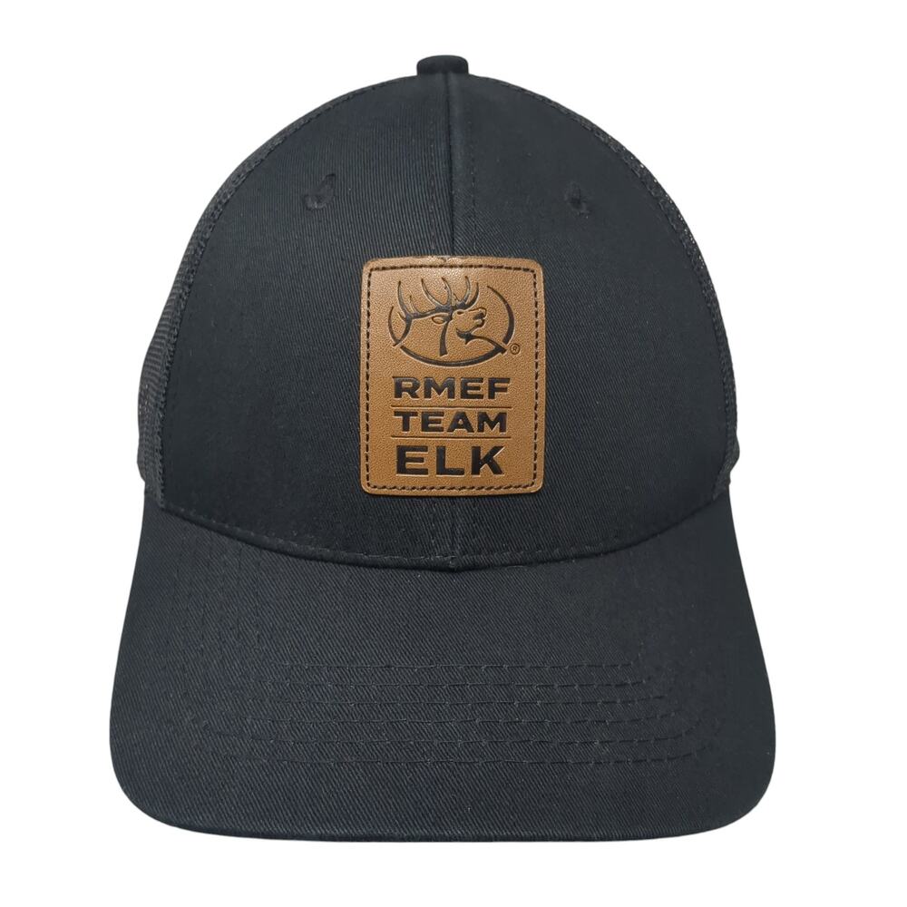 RMEF Team Elk Snapback Trucker Hat Black One Size Adjustable Mesh Back 6 Panel